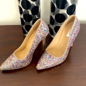 Qupid || Multi color glittery heels